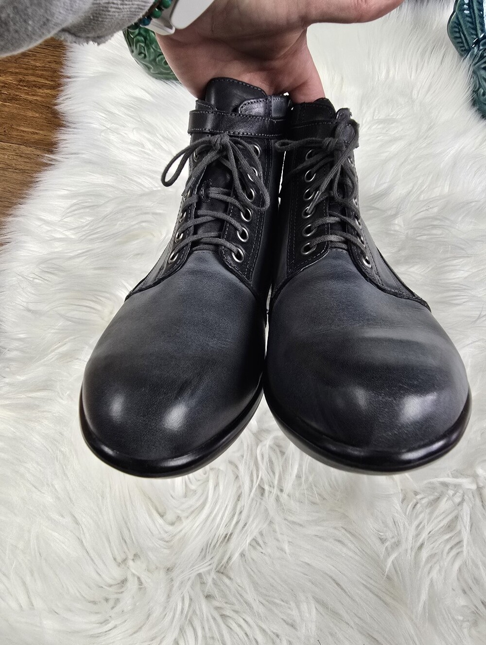 Naot Kona Blue Gray Leather Boot Size 40 - Picture 14 of 14